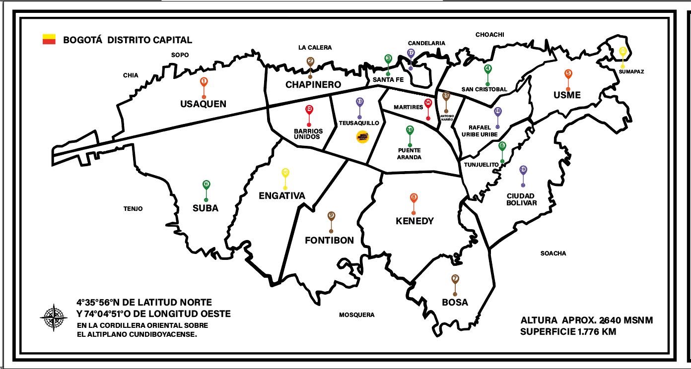 Mapa de ubicación de DistriEmpanadas en Bogotá